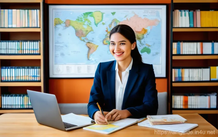 관광통역안내사로서의 시간 관리 방법 - **Prompt:** A highly organized and professional female tour guide, mid-30s, with a warm smile, metic...