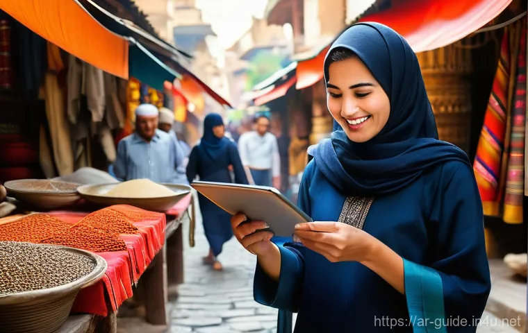 관광통역안내사로서 온라인 강의 활용법 - **Prompt:** A dynamic and friendly female Arab tour guide, dressed in professional yet culturally se...