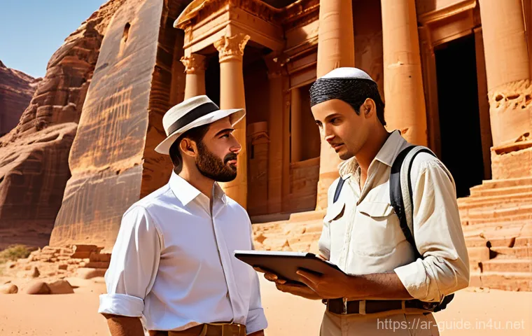관광통역안내사로서 온라인 강의 활용법 - **Prompt:** A dynamic and friendly female Arab tour guide, dressed in professional yet culturally se...