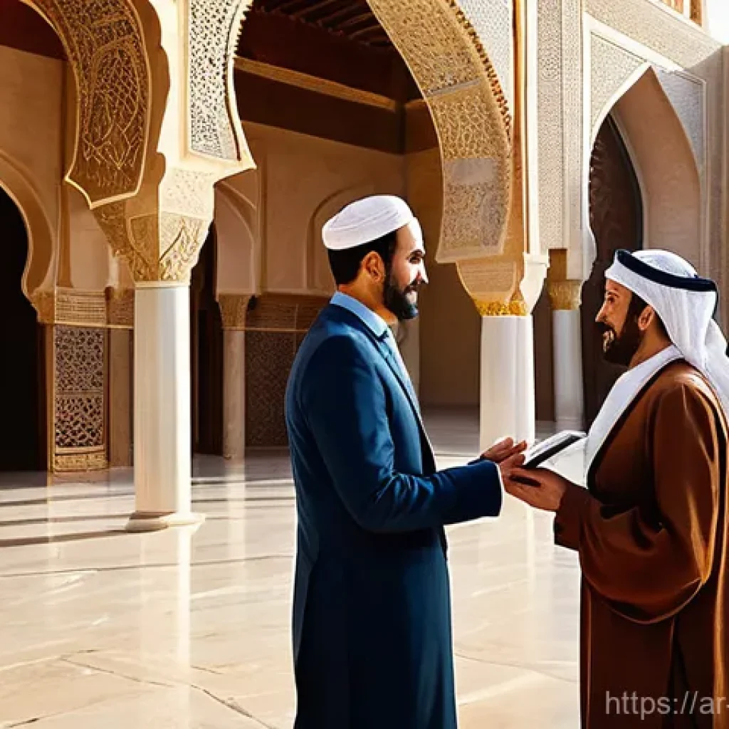 관광통역안내사 자격증 취득의 ROI 분석 - **Prompt 1: Professional Guidance at a Historic Landmark**
    "A professional, smiling Arab tour gu...