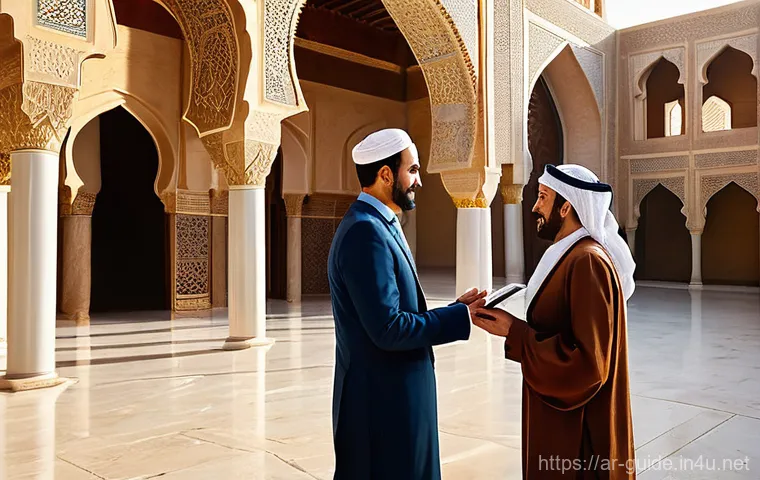 관광통역안내사 자격증 취득의 ROI 분석 - **Prompt 1: Professional Guidance at a Historic Landmark**
    "A professional, smiling Arab tour gu...